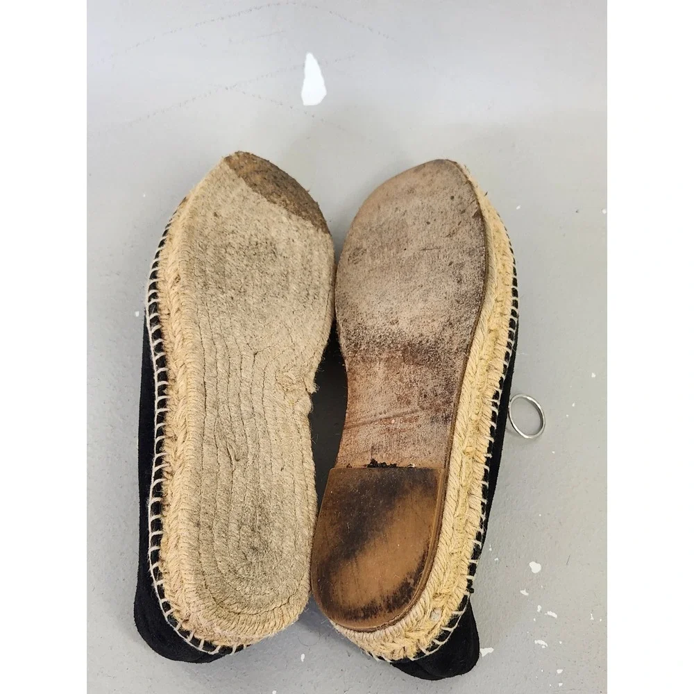 Alexander Wang Devon Espadrilles Women 38 Black Suede Zipper Platform Loafers